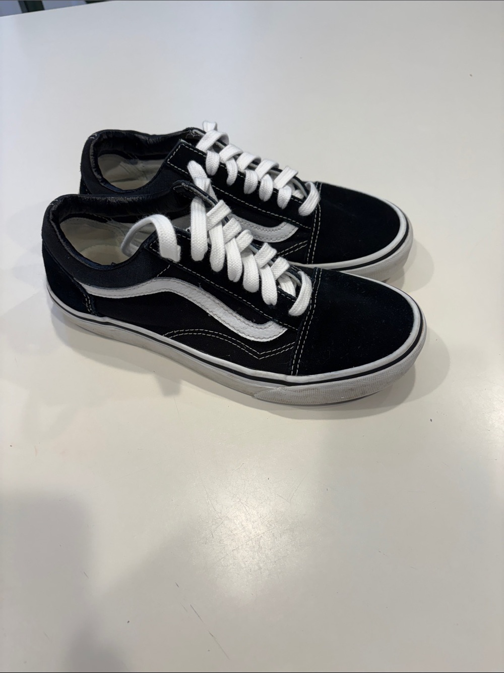 Vans Old Skool Shoes Classic Black Low-Top Canvas Sneakers with White Stripe